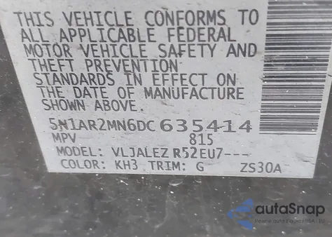 2013 Nissan Pathfinder Sv from USA, damaged, VIN 5N1AR2MN6DC635414